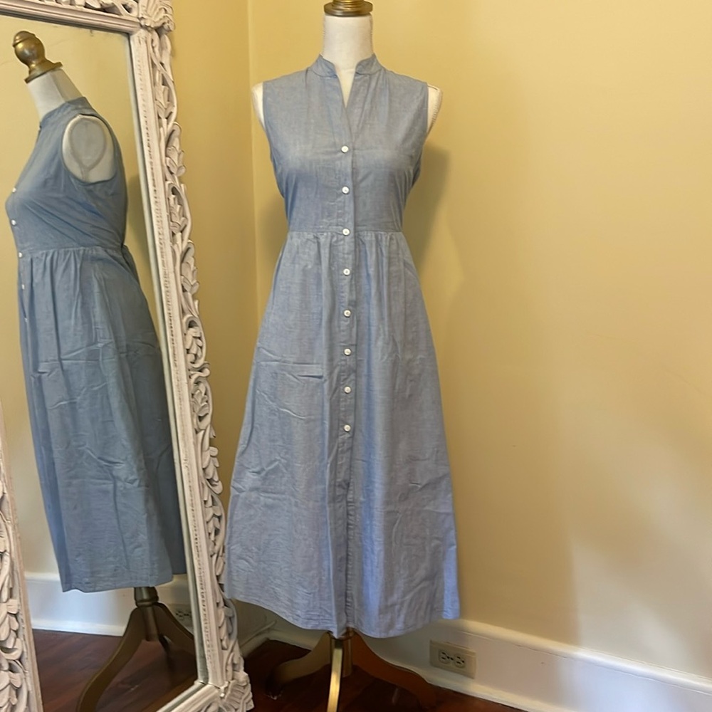 Beau & Ro Emily Dress in Blue Linen